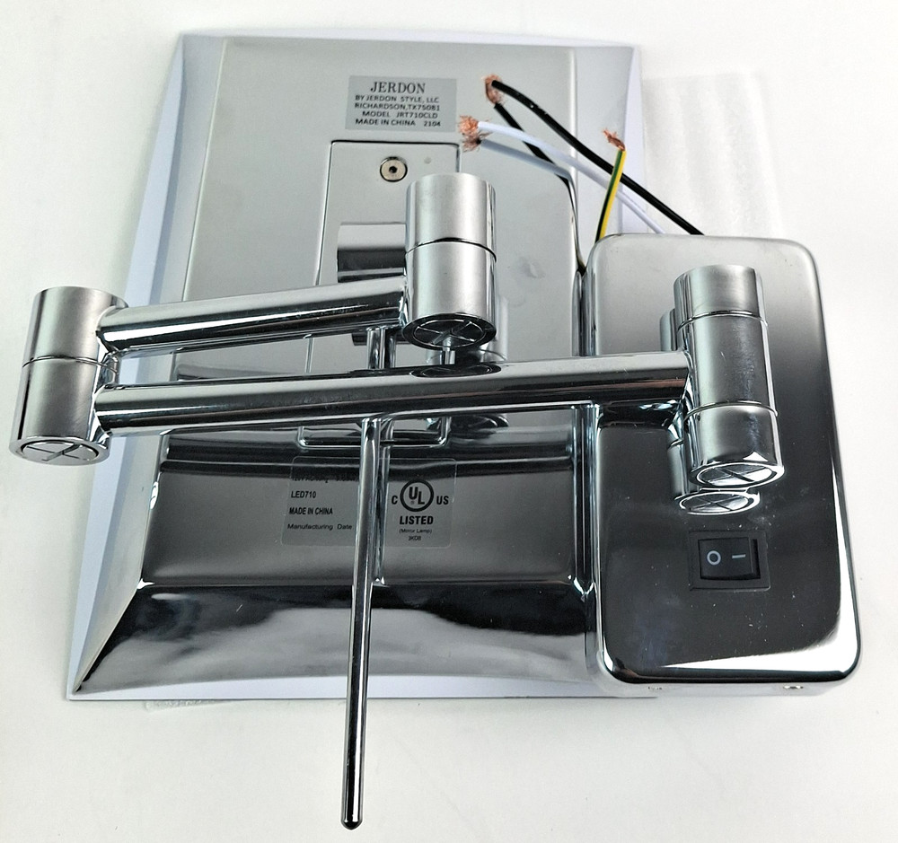 JERDON Rectangular Wall Mount Makeup Mirror Direct Wire Mirror 5X Magnification