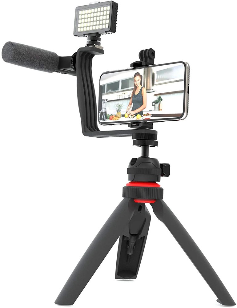Digipower Vlogging Kit Content Maker Essential Light Microphone Black