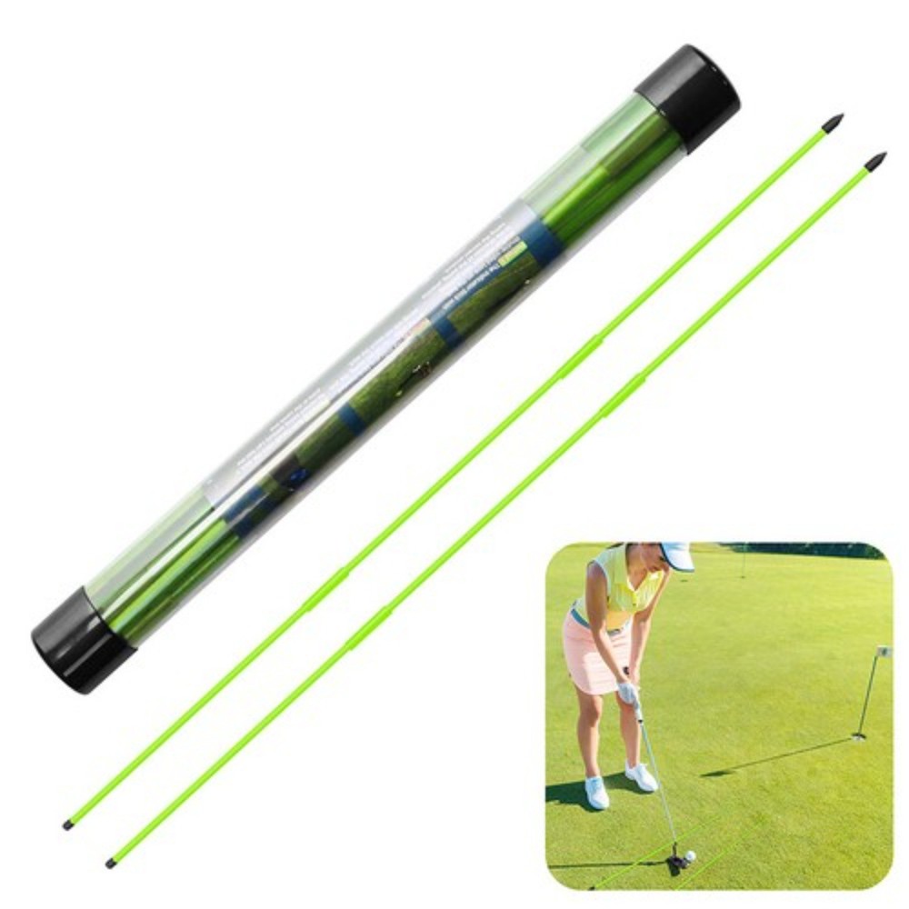 Golf Alignment Sticks 2 Pack- Collapsible Golf Practice Rods for Aiming, Putting