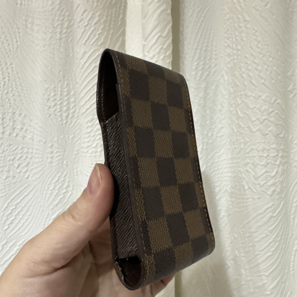 Authentic Louis Vuitton Damier Ebene Pouch Case Brown