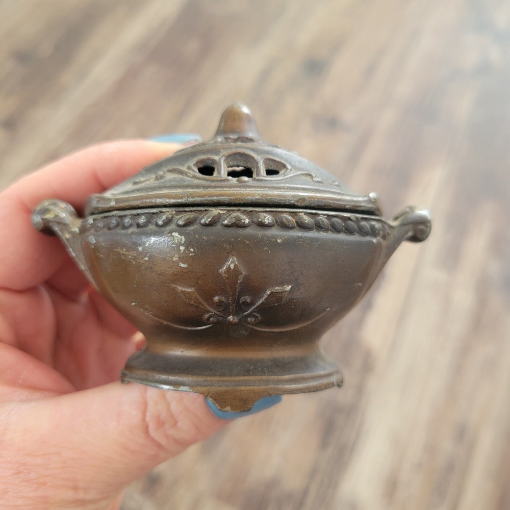 Solid Bronze Incense Burner Montreal Canada Leaf