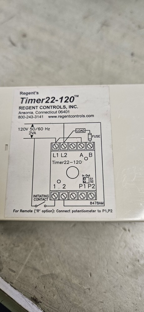 REGENT CONTROLS TM22-120 D10S CONTROLLER USED
