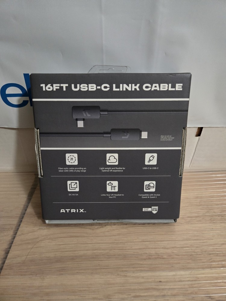 Genuine ATRIX 16FT USB-C Link Cable Compatible with Oculus Quest 1 & 2 New