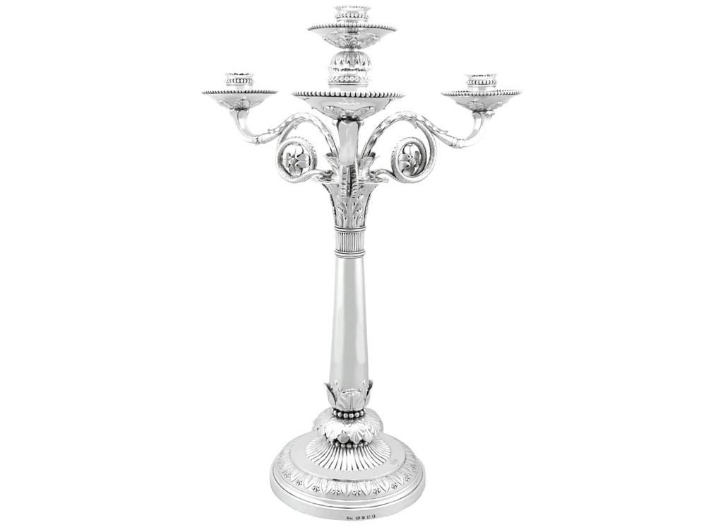 Antique Sterling Silver Four Light Candelabrum Centrepiece