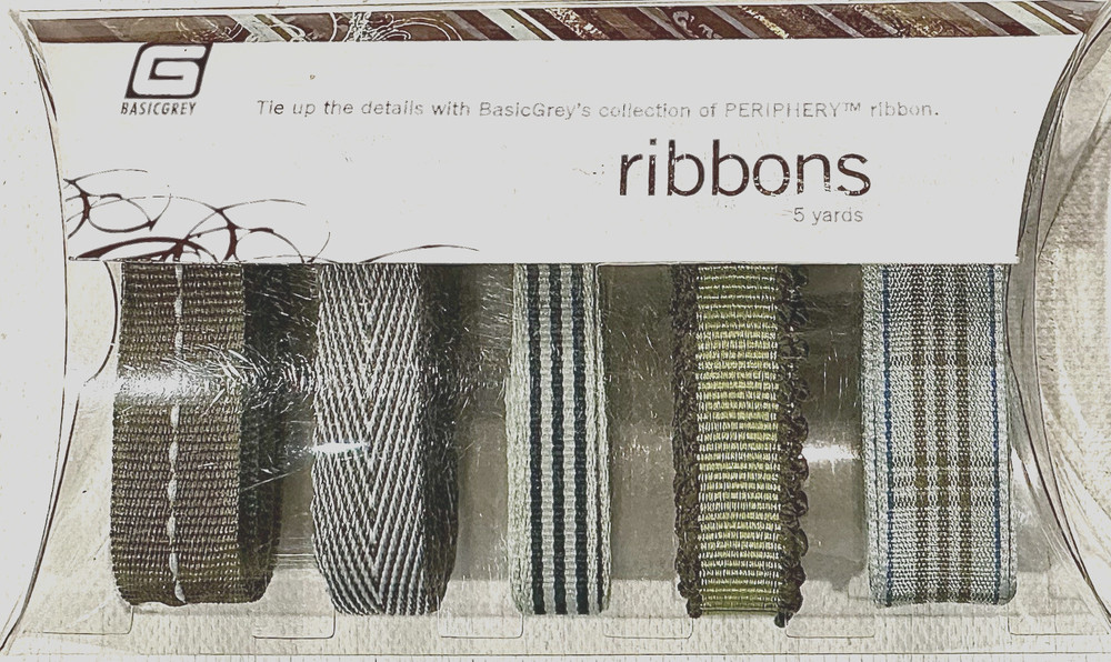 Basic Grey  Decorative Twill & Ribbon Set