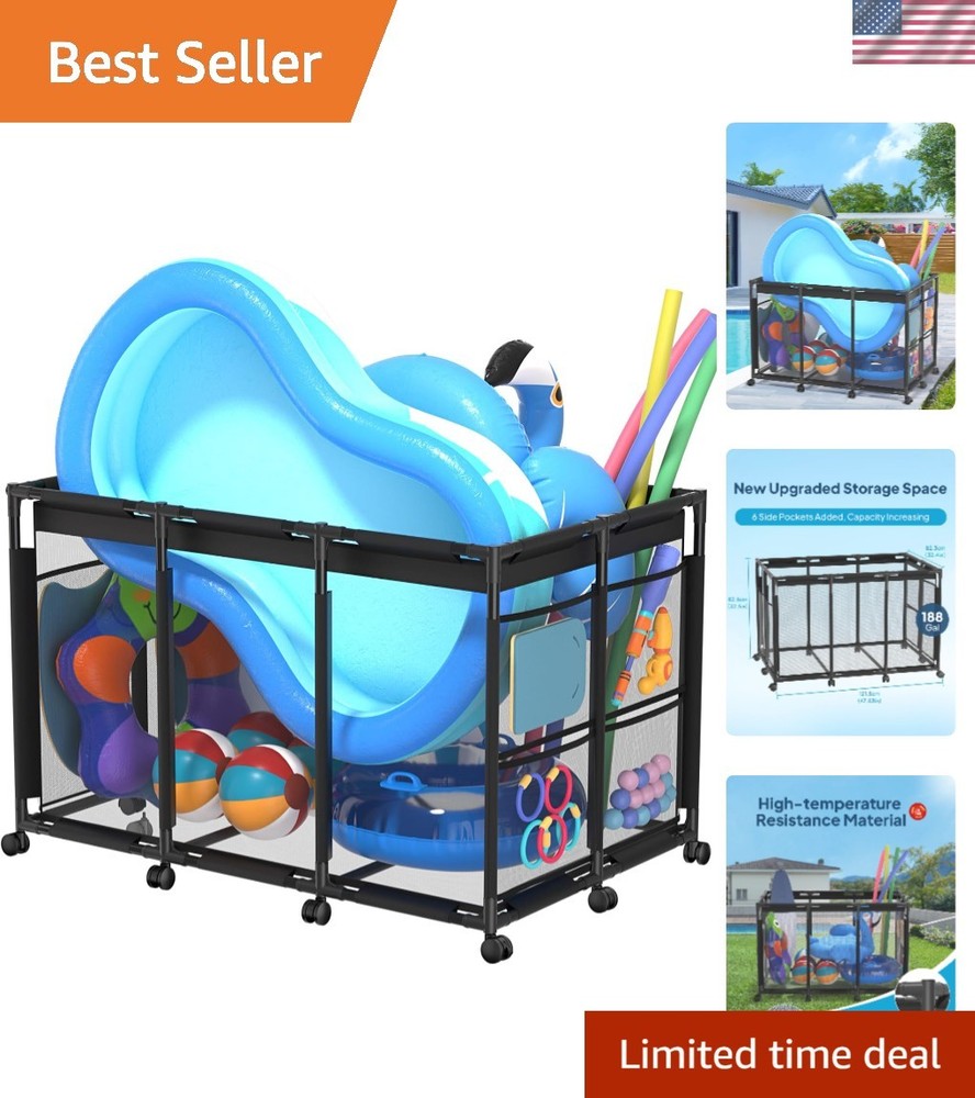 Pool Storage Bin XX-Large, Nylon Mesh Pool Float Storage Organizer for Noodle...