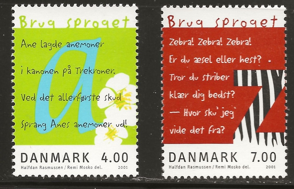 Denmark (2001) - Scott # 1196 - 1197,   MNH / MNG