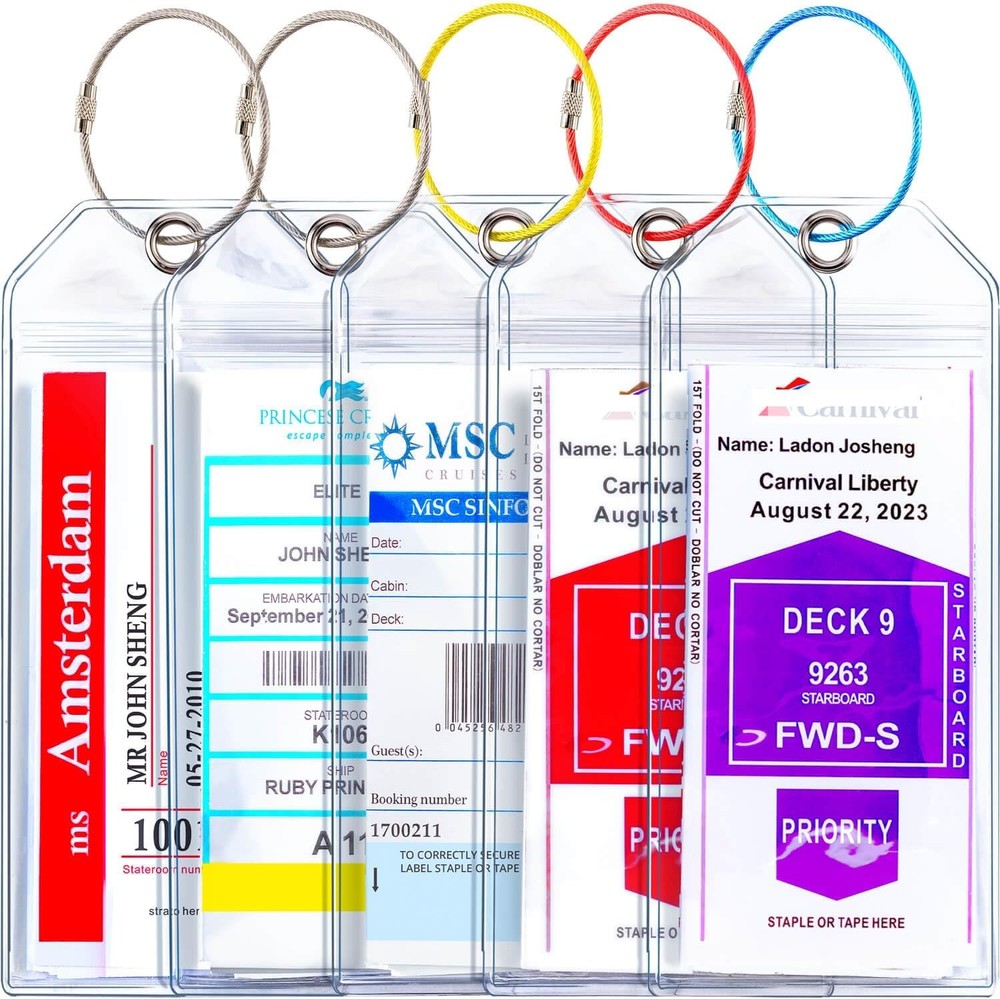 Cruise luggage tag holders waterproof reusable essentials