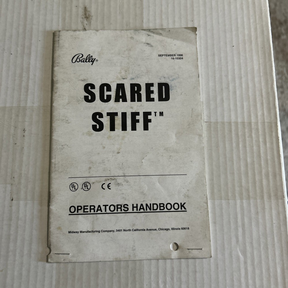 original Scared Stiff Operators Handbook Bally pinball MACHINE manual