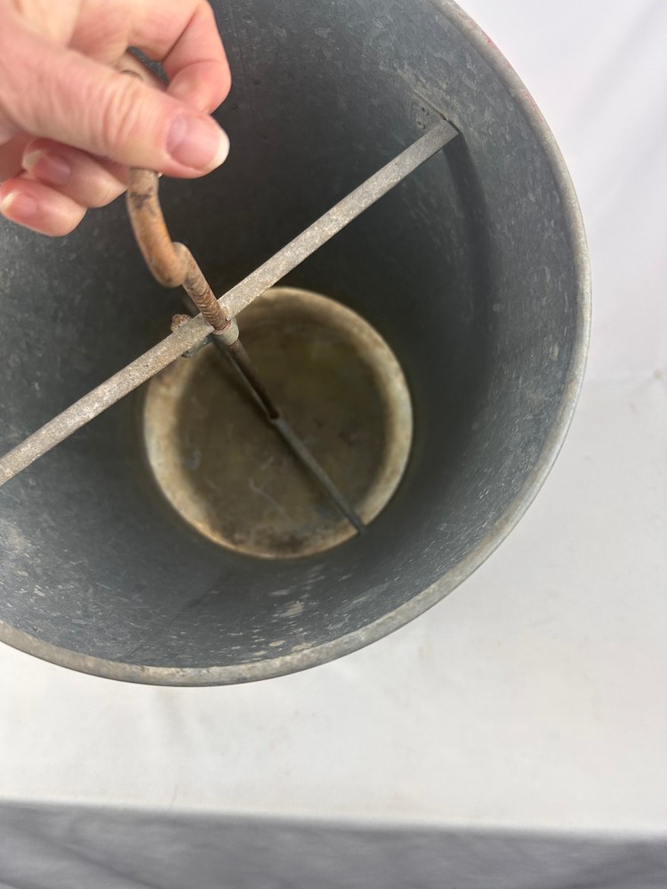 Vintage Galvanized Vertical Cyclone Chicken Poultry Feeder 24"