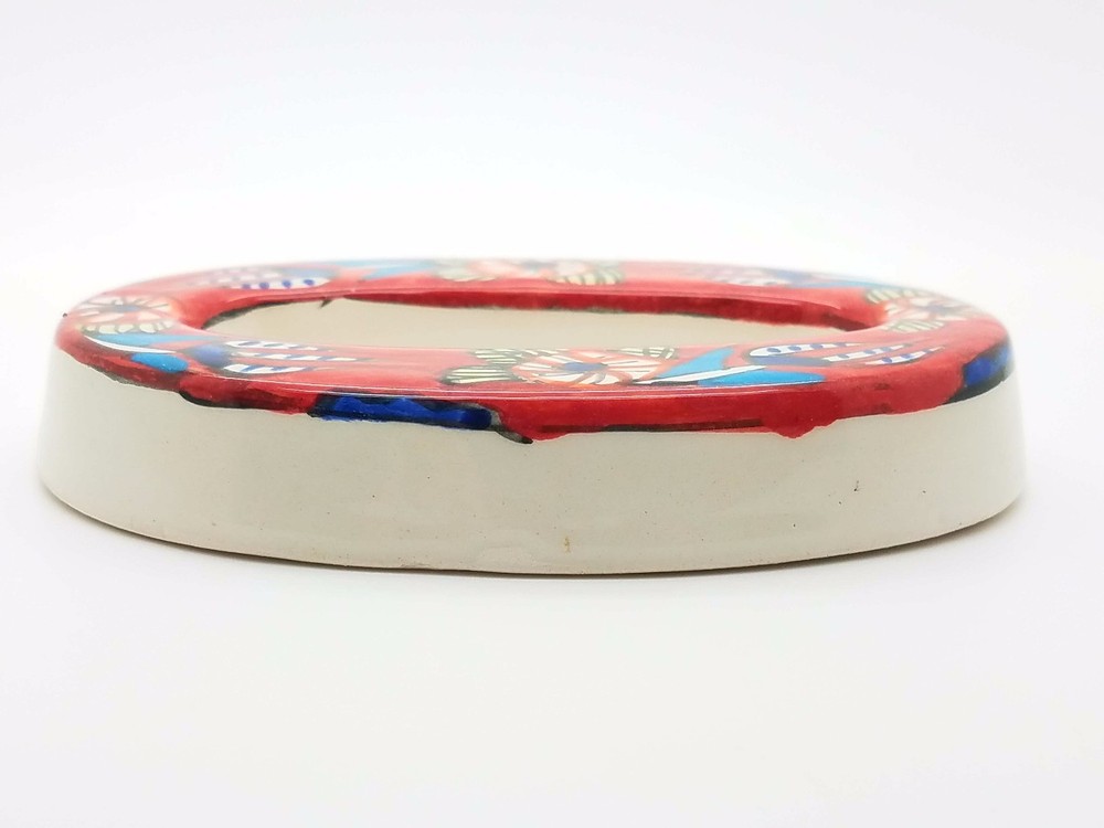 Mediterranean Handmade Ceramic Number Tile Red