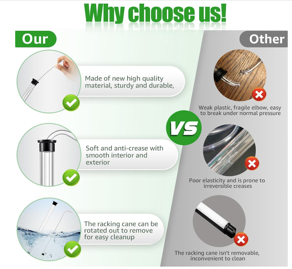 14� Auto Siphon with Bottling Wand 3/8� Racking Cane Beer Wine Siphon Auto Sipho