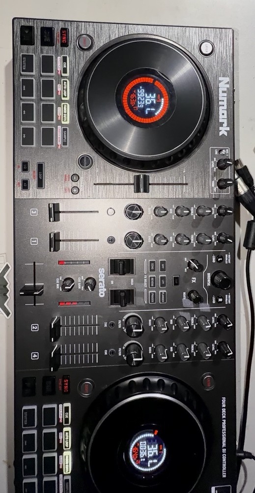 Numark NS4FX 4-Deck DJ Controller, Built-in Mixer, Serato, PC/Mac, Black