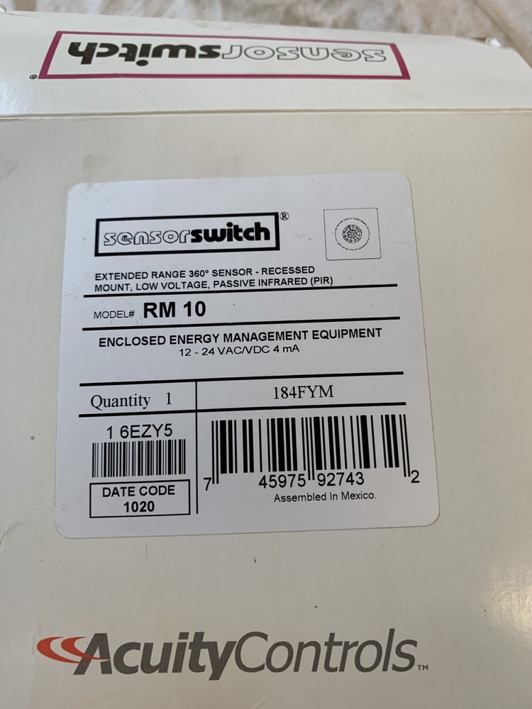 SENSOR SWITCH Occupancy Sensor: Hard Wired, Ceiling, 2,463 sq ft Coverage