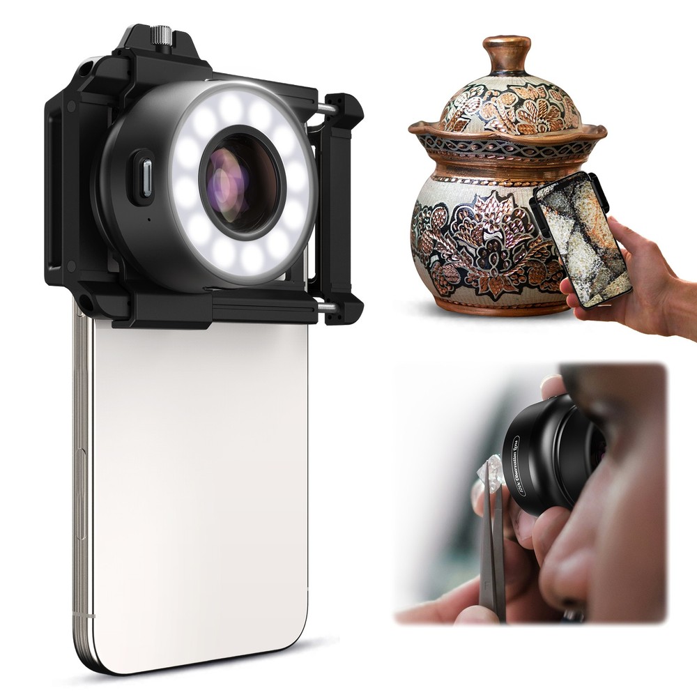 APEXEL 120X Phone Microscope Lens, For iPhone/Android, Mini Pocket Microscope