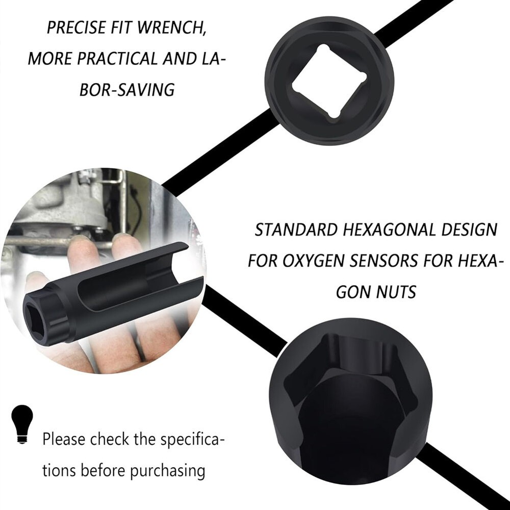 Oxygen Sensor Socket 7/8'' (22mm) 6-Point O2 Sensor Socket Wrench Removal Instal