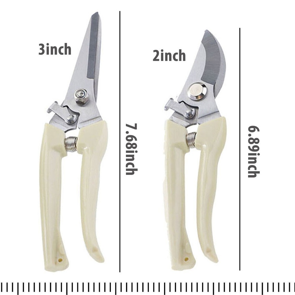 2 Pack Garden Pruning Shears Set Bypass Pruner Straight Blade Scissors USA