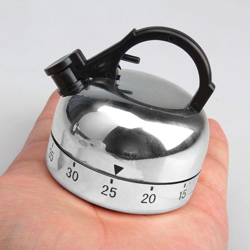 60 Minute Kitchen Timer Kettle Shaped Design Mechanical Countdown Timer Decor