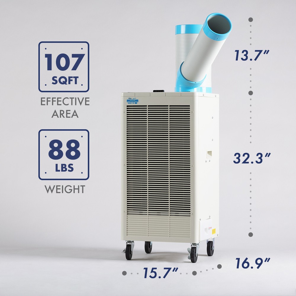 KOOLZONE N407TC Mobile Spot Cooler, Industrial Grade, Certified, 8,920-BTU