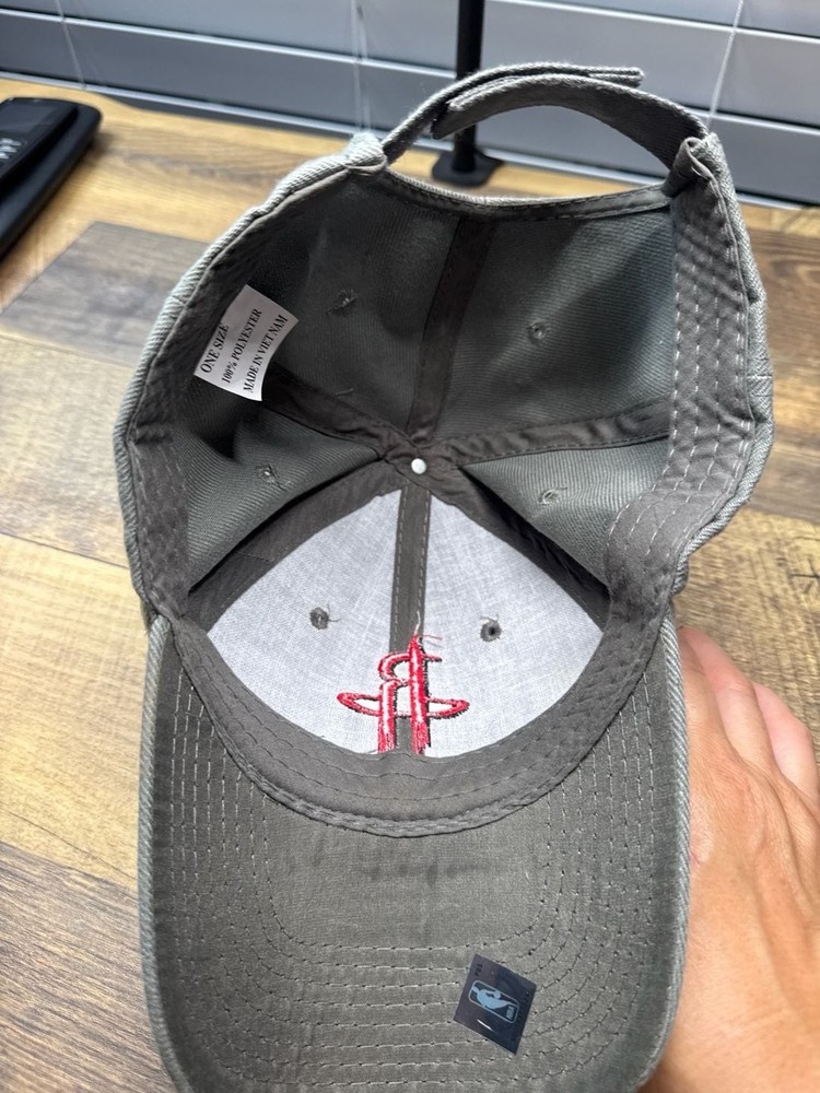 NBA Houston Rockets Grey Embroidered Adjustable Baseball Hat