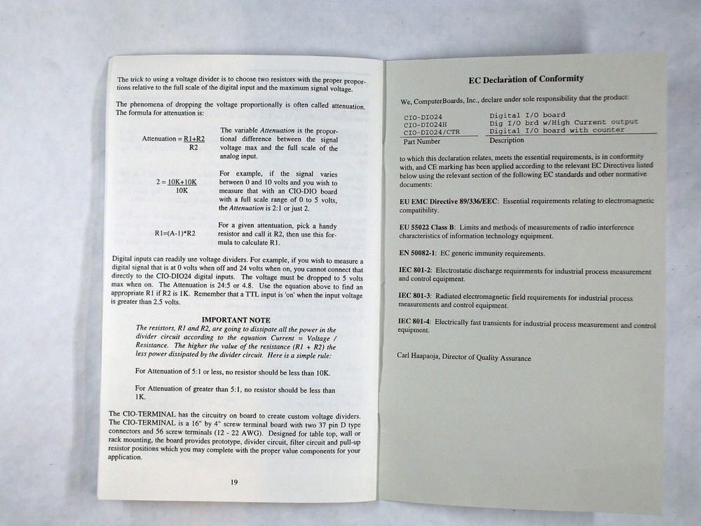 ComperBoards - CIO -DIO24 Digital Input / Output Board for ISA Computer Bus -