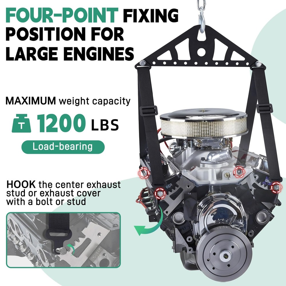 Ustinian Universal 2 Point or 4 Engine Lift Sling Kit Featuring Black...
