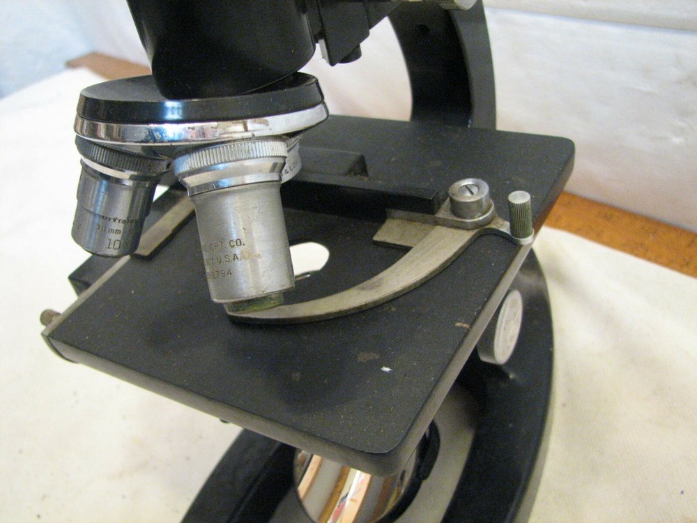 Vintage Bausch & Lomb Optical Microscope 43X Objective Compound Stage