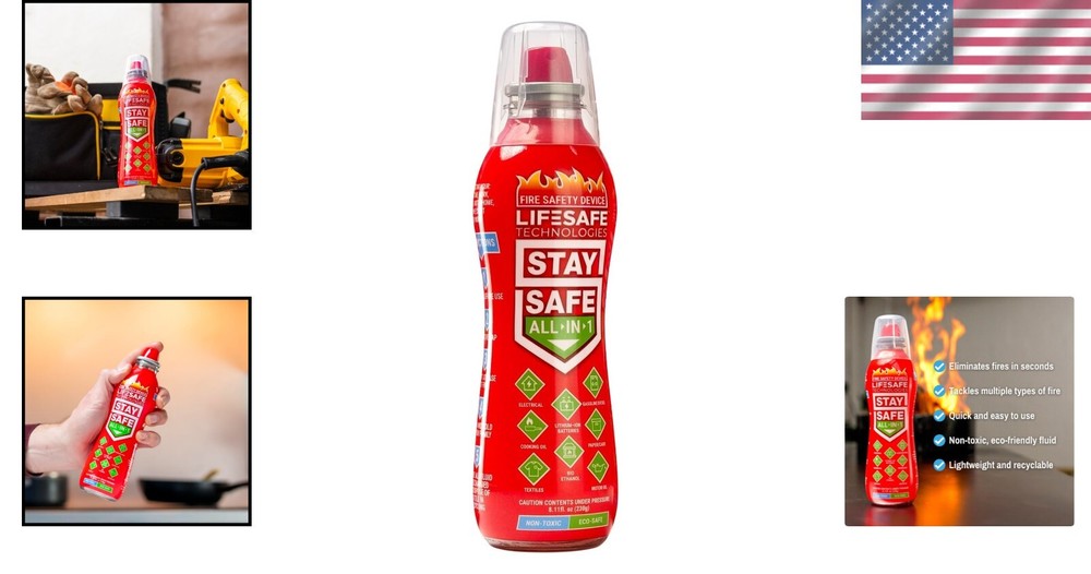 Multi-Purpose Fire Extinguisher for Lithium-Ion & Electrical Fires - Easy & Safe