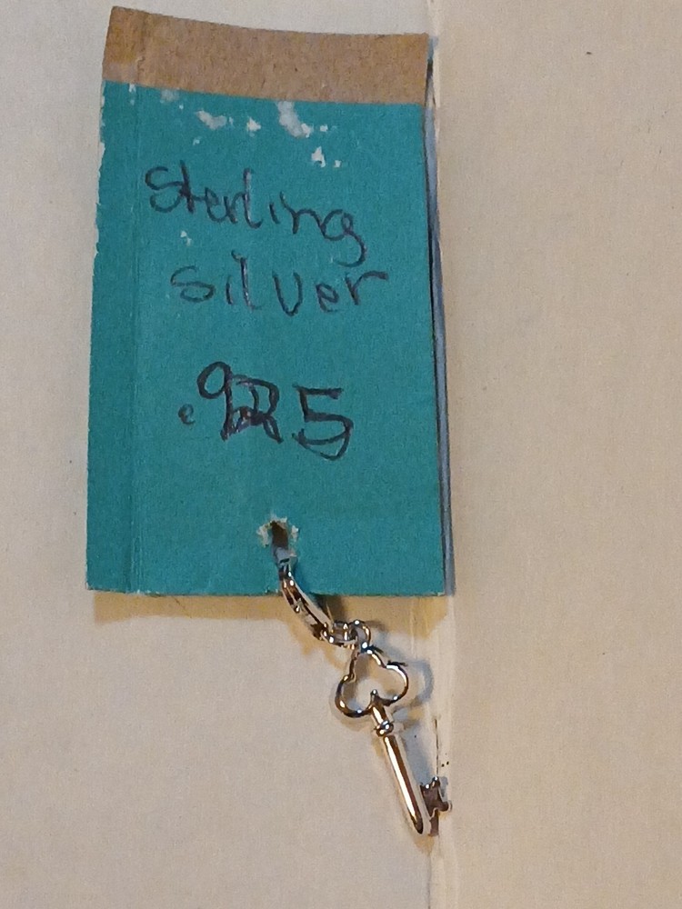 Sterling Silver Key Charm w/Clasp