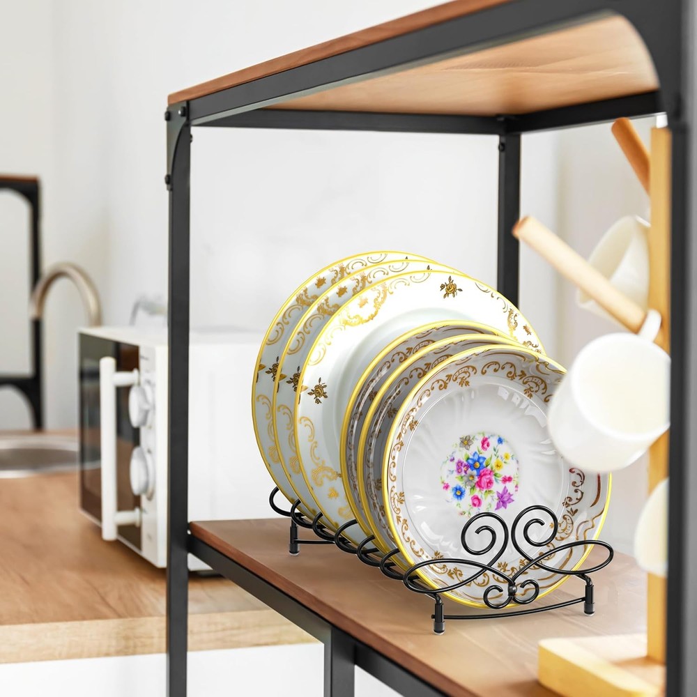 Vertical Plate Stand Holder Dish Rack Dinnerware Organizer W/ Elegant Wire