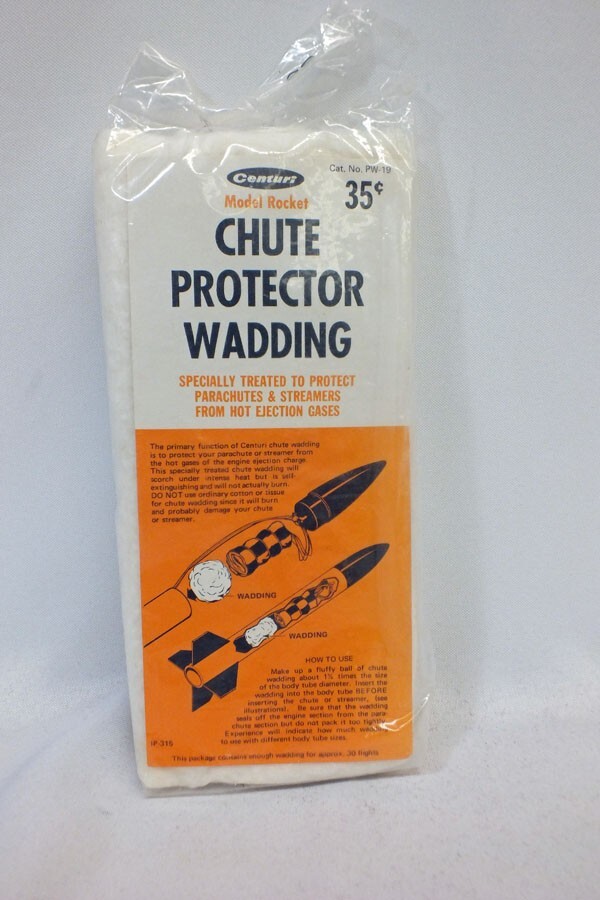 Vintage Centuri Model Rocket Chute Protector Wadding  New In Package