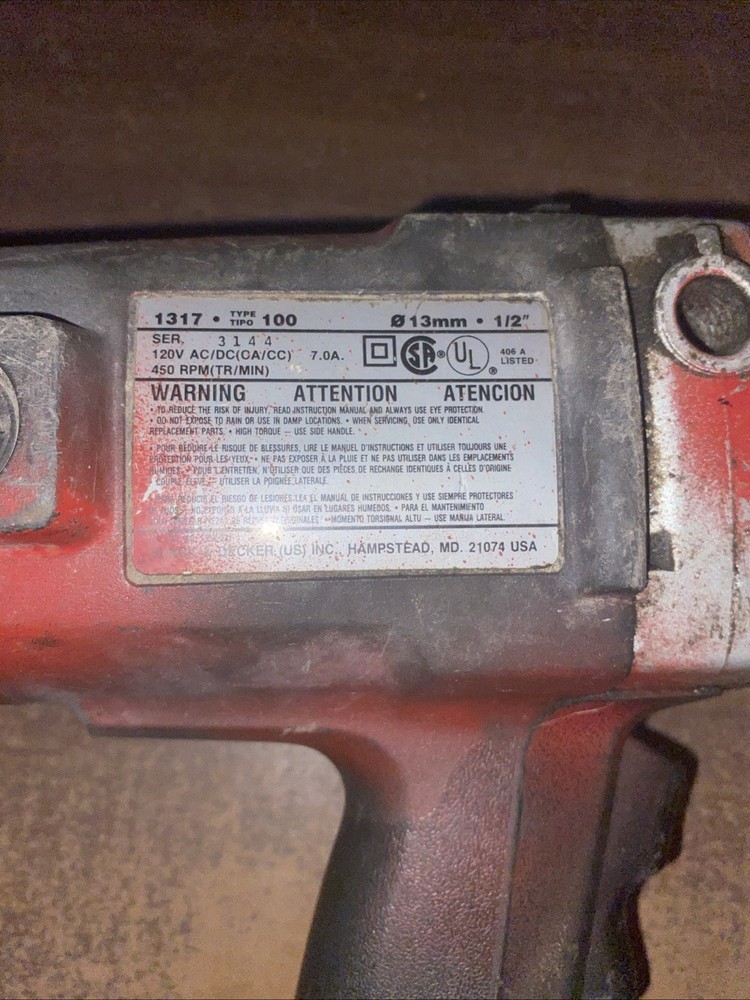 BLACK & DECKER PROFESSIONAL FORWARD/REVERSE DRILL 1317 TYPE 100