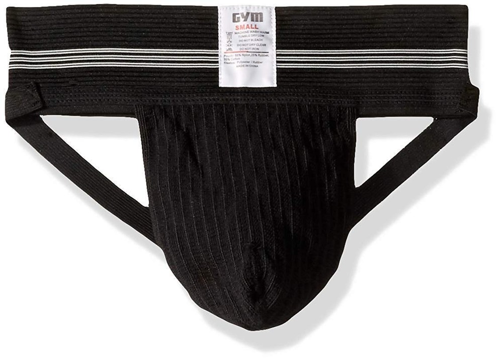 Mens Old School Jockstrap (Large, Black, 1-Pack)