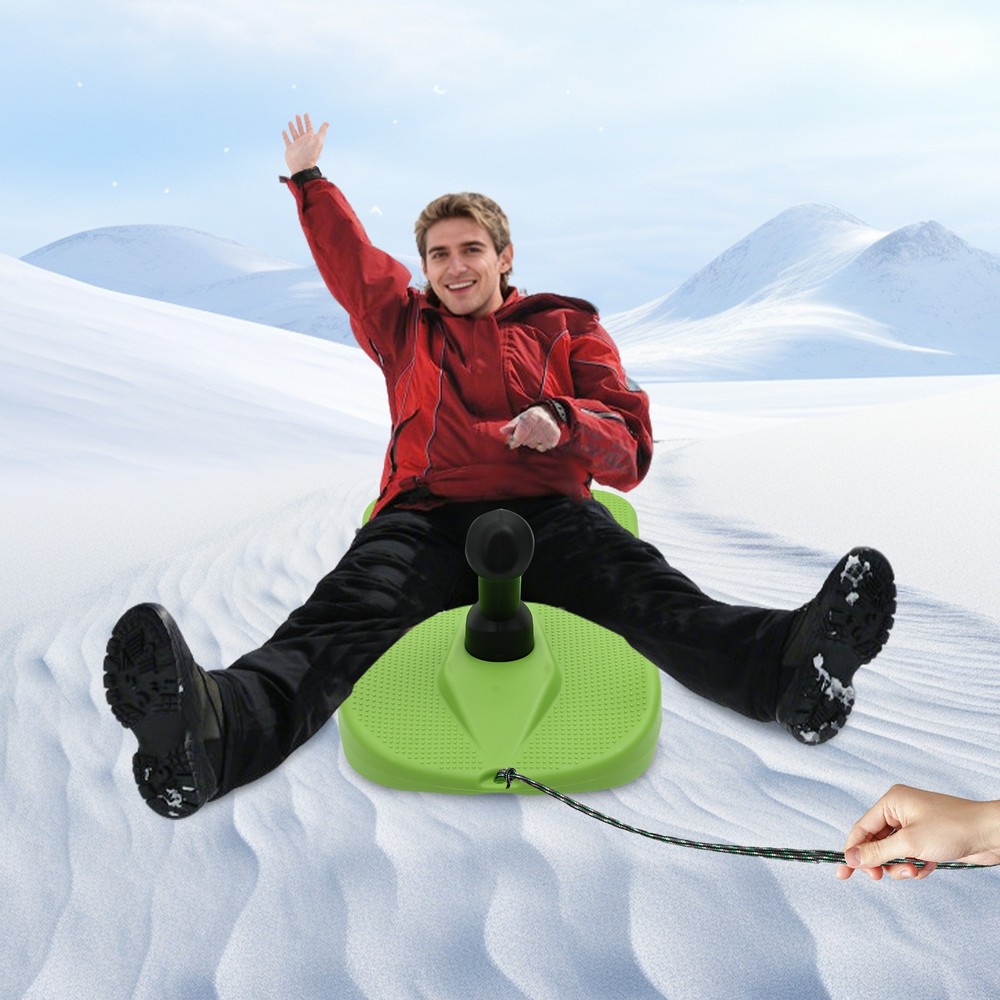 Sledding Snowboard Sled Snow Board Tool w/ Handle & Pull Rope for Kid Winter Fun