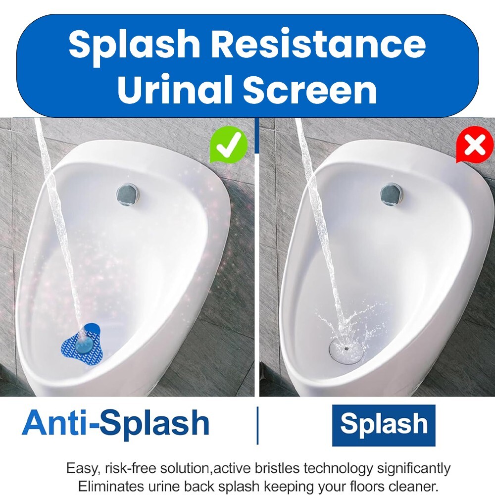 Premium Urinal Screen Deodorizer with Urinal Cakes Ocean Blue Scent - 3 Pack