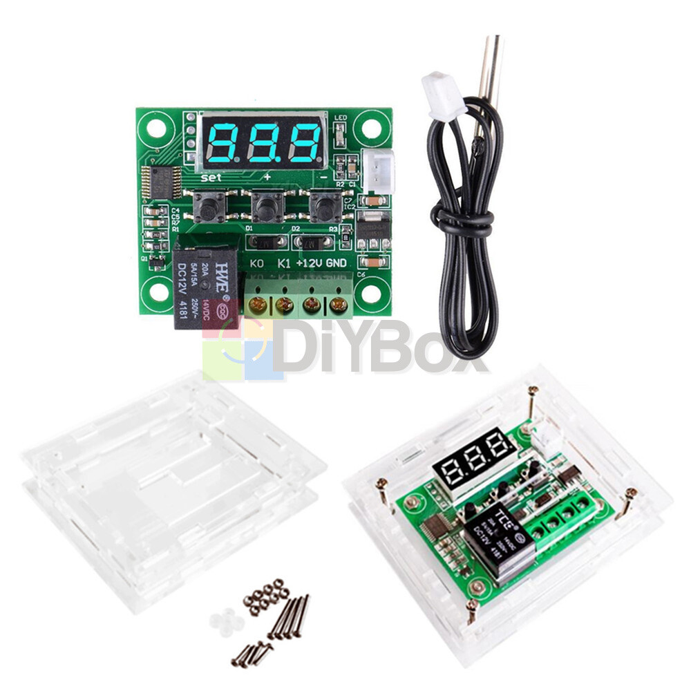W1209 12V LED Digital Thermostat Temperature Control Switch Sensor Module+ Case