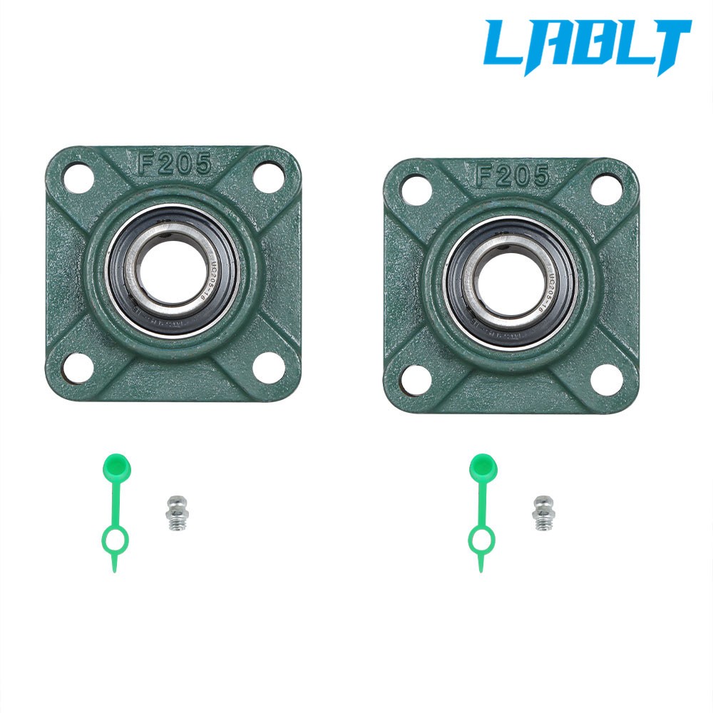 LABLT 2× UCF205-16 Solid Base Pillow Block Flange Mounted Bearing 1" Bore 4 Bolt