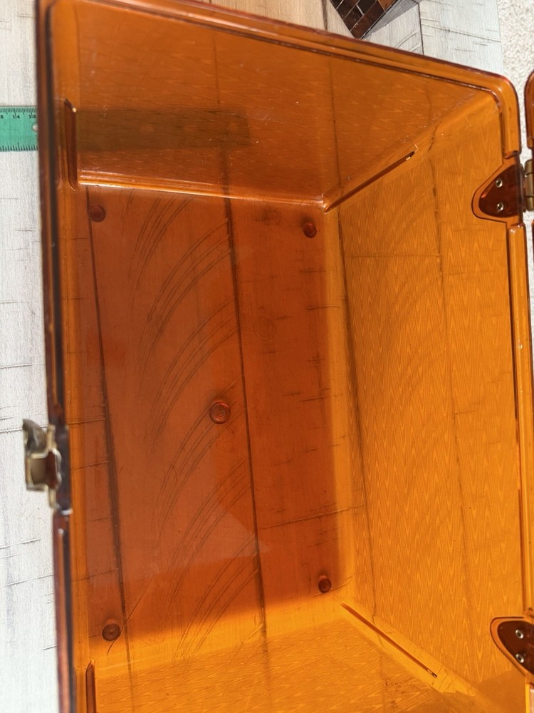 Orange Plastic Sewing Basket with Handle, Internal Organizer, and Compartments