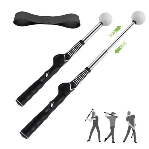 Retractable Golf Swing Trainer, Golf Grip Trainer and Golf Training Left-Handed