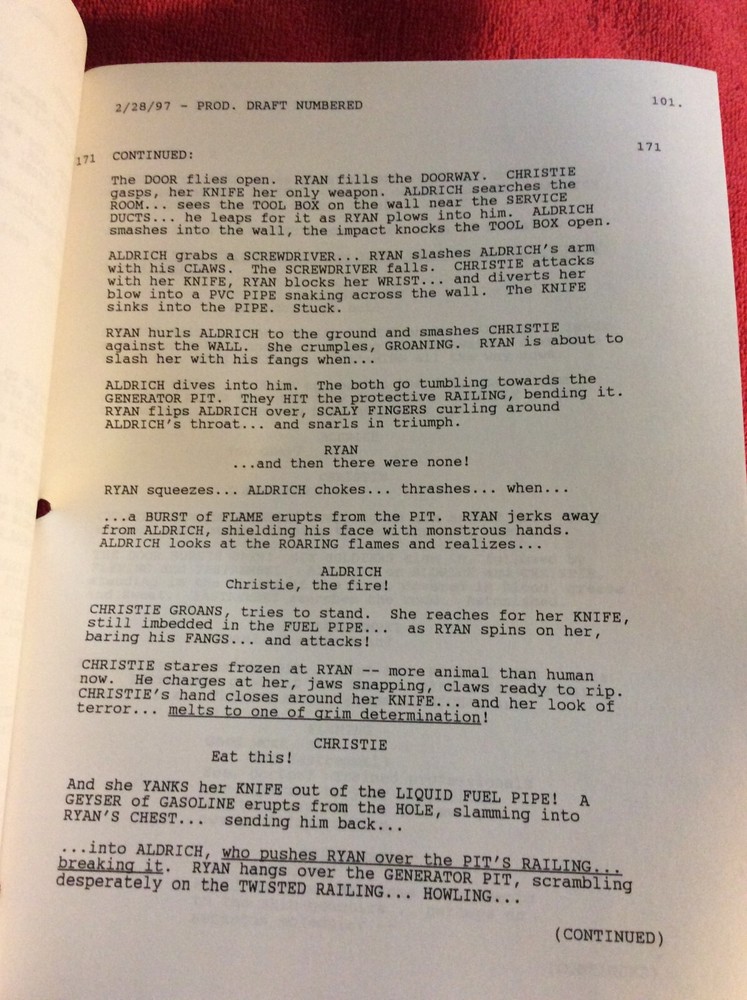 ORIGINAL SCRIPT LEGION PARKER STEVENSON COREY FELDMAN RICK SPRINGFIELD RARE