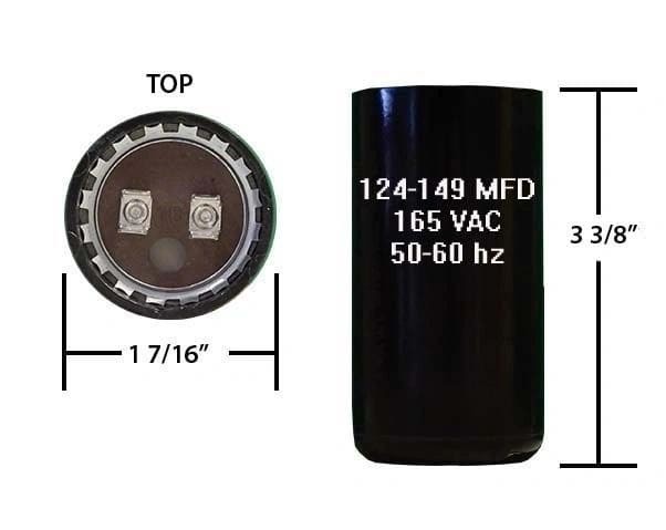 124-149 MFD 165 VAC motor start capacitor