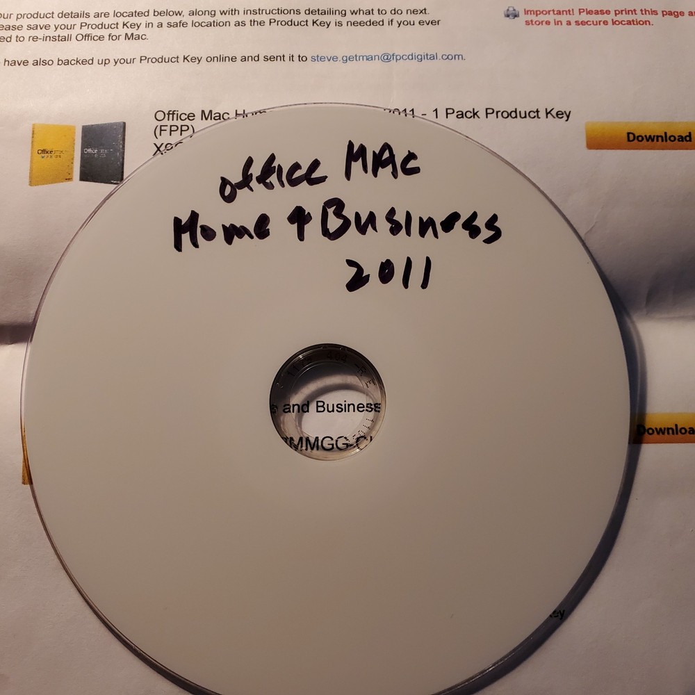 Microsoft Office MAC 2011 Home & Business Full Version English Read Description