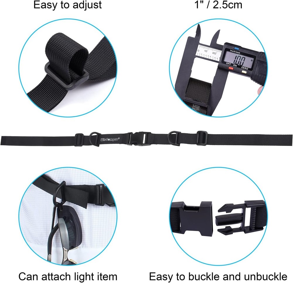 Wisdompro Backpack Chest Strap, Heavy Duty Adjustable Sternum Black