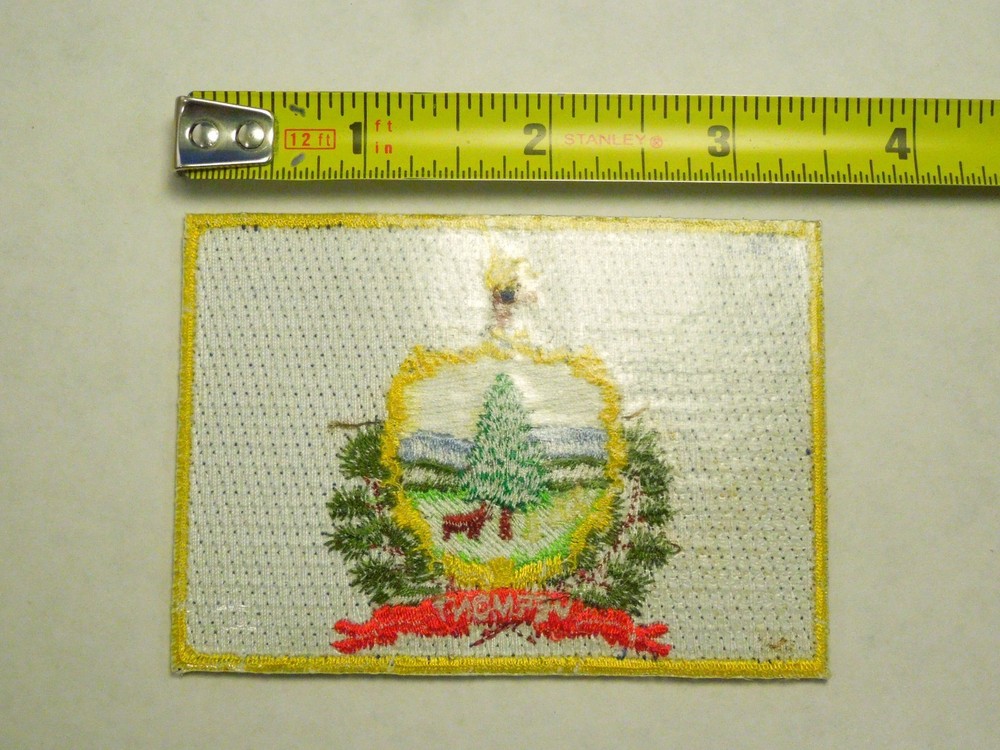 Vermont State Flag Seal Embroidered Iron On Patch