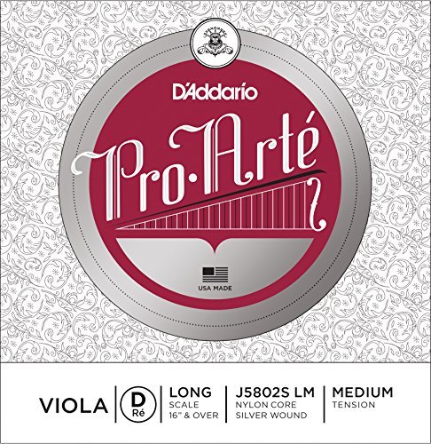 D'Addario Pro-Arte Viola Single Silver Wound D String, Long Scale Medium Tension