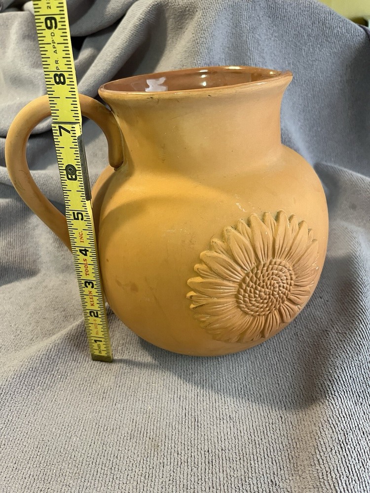 Terra Cotta Sunflower Pitcher