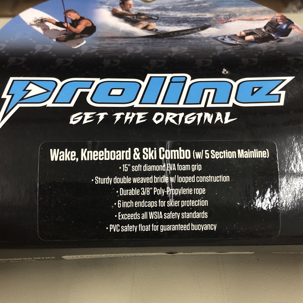 Proline Wake, Kneeboard, Ski Combo Rope With 5 Section Mainline - NEW