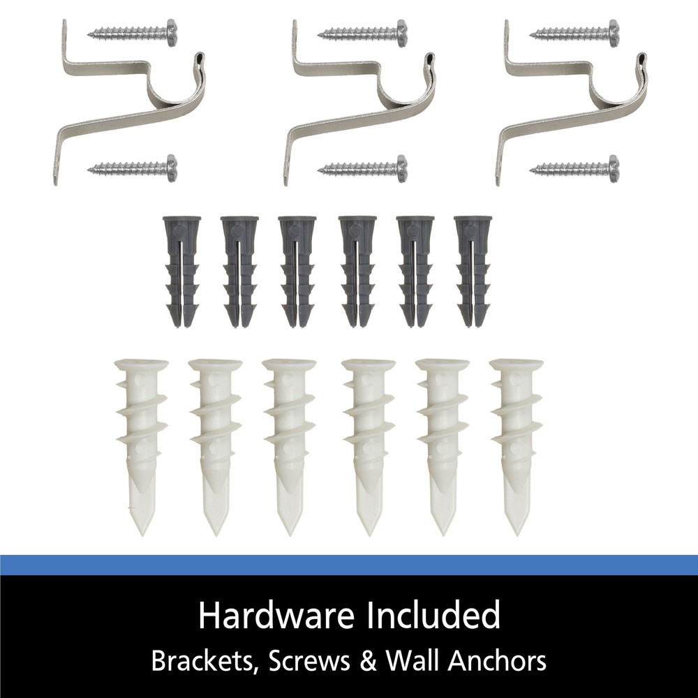 7/16” Diameter Adjustable Café Curtain Rod Set, 28-48" Adjustable Length
