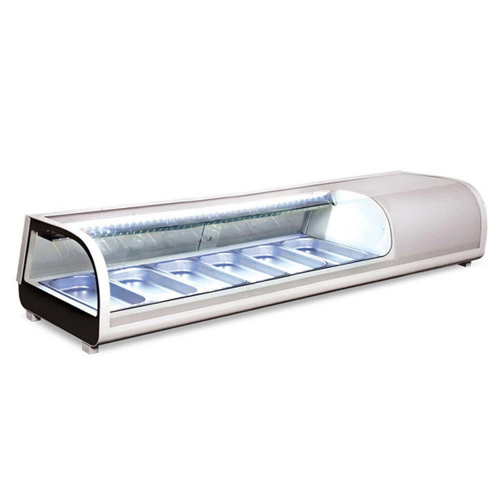 Spartan Refrig SSC-46 Refrigerated Self-Contained Right Compressor Curved Gla...