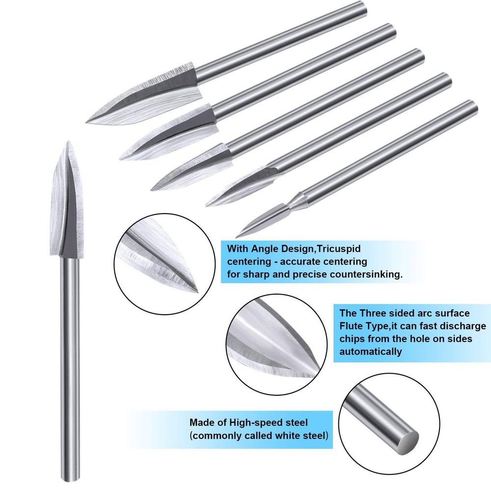10 Pieces Wood Carving Drill bits Engraving Tools Rotary bits...